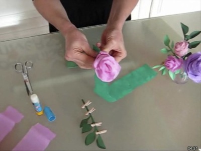 fabriquer des roses en papier crépon