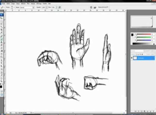 dessiner des mains sur Photoshop